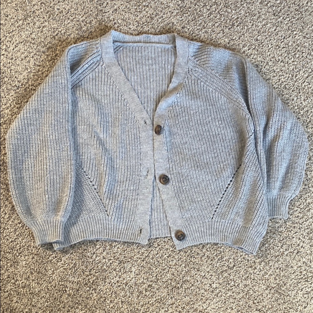 Women's Gray Cardigan Sweater